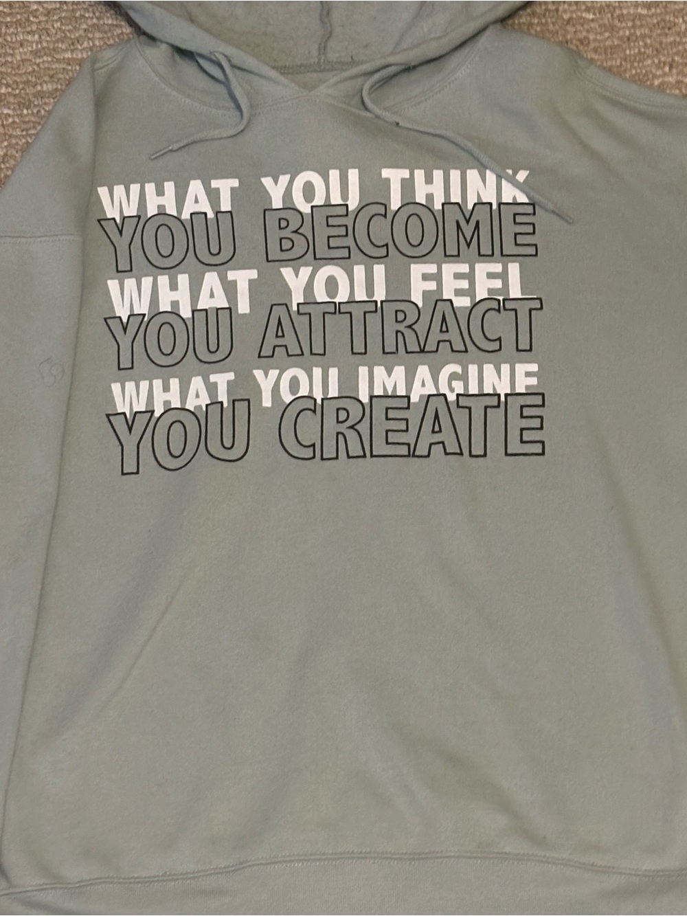 Cold Crush Sage Green Motivational Graphic Hoodie - Picture 3 of 5